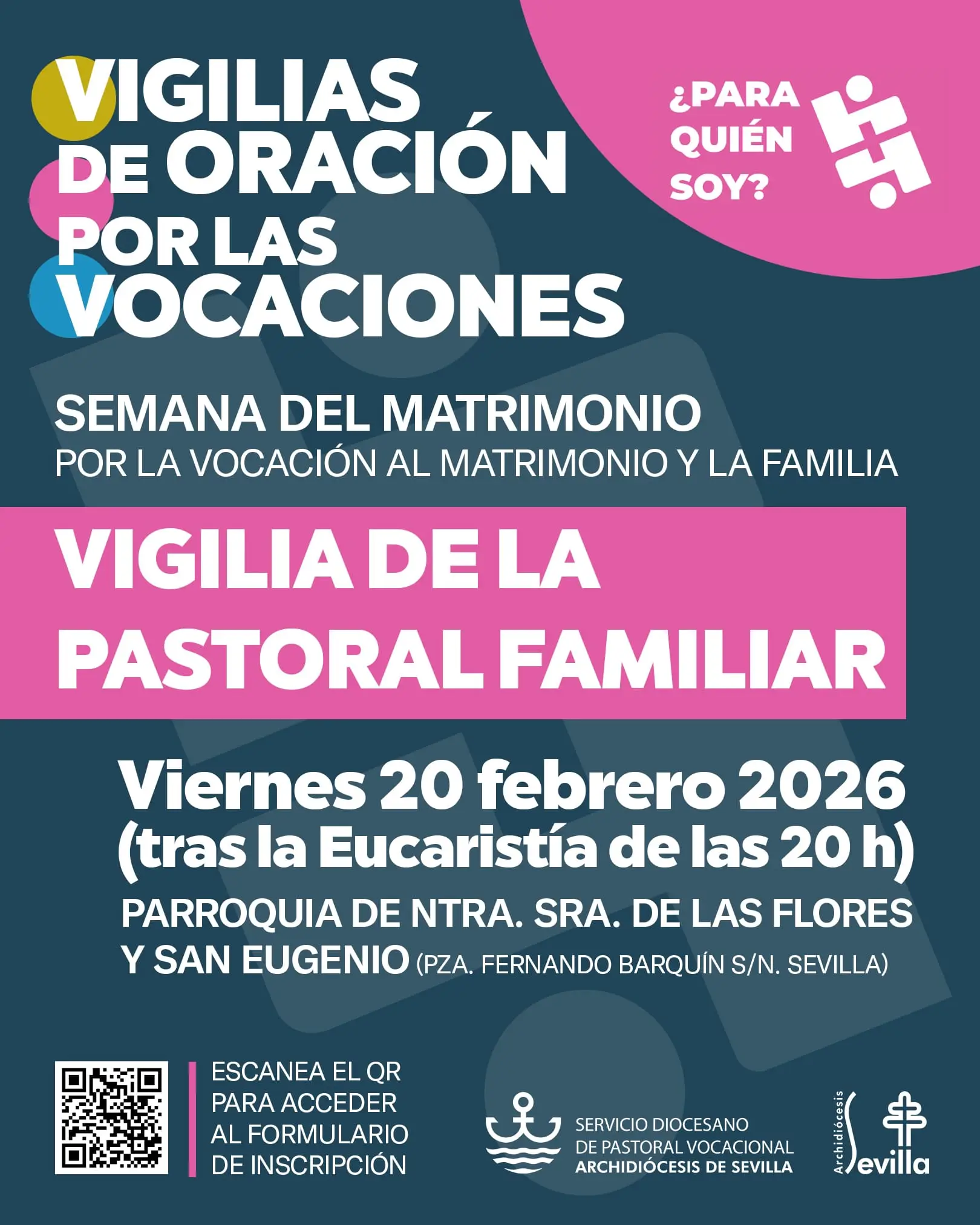 Cartel de la Vigilia de la Pastoral Familiar en Sevilla