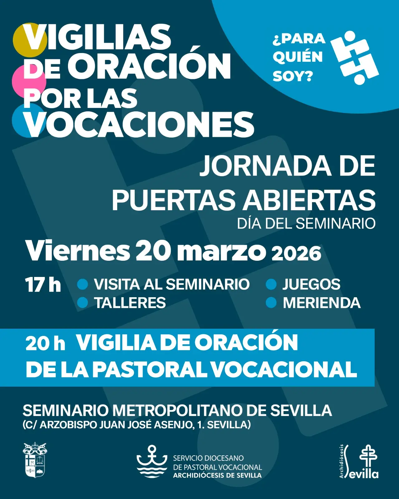 Cartel de la Vigilia de oración de Pastoral Vocacional en Sevilla