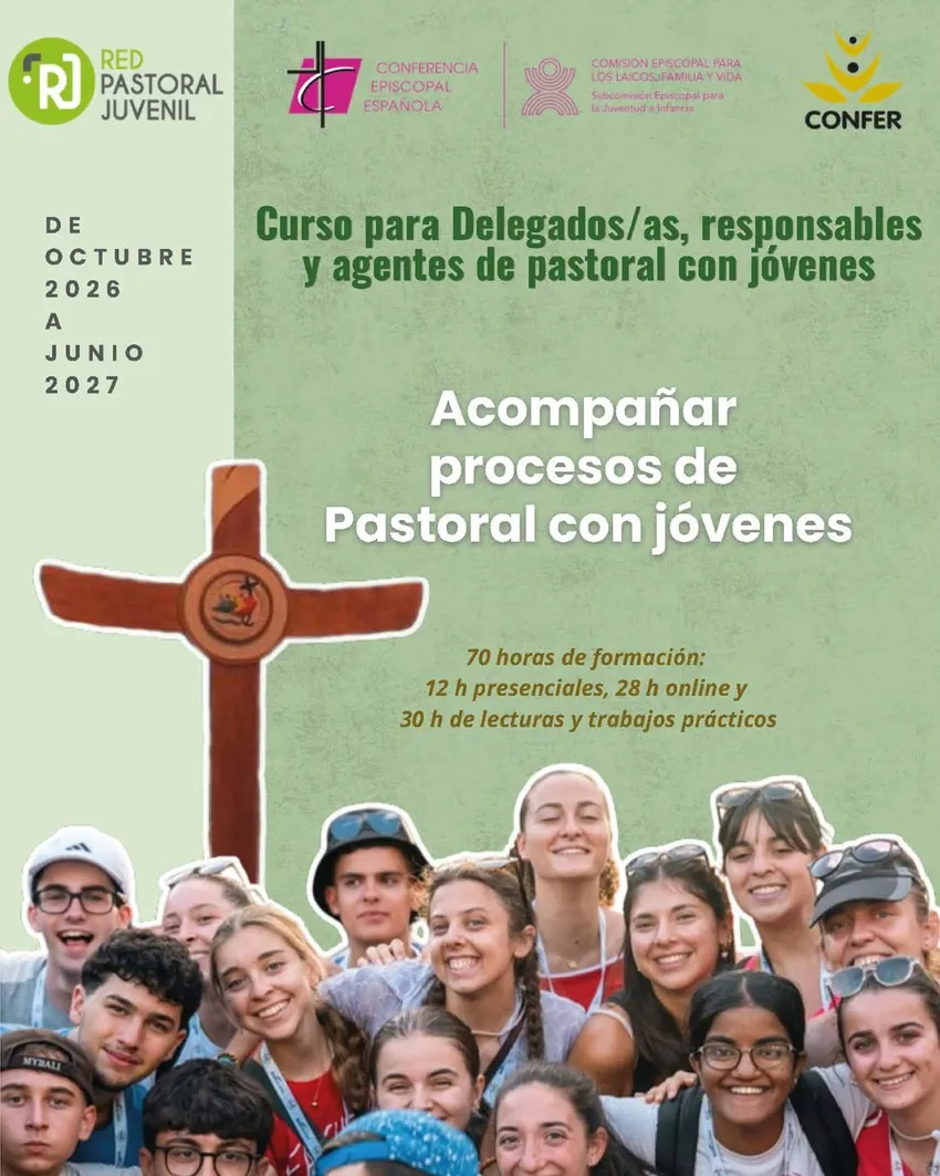 Cartel del Curso de formación «Acompañar Procesos de Pastoral con Jóvenes»